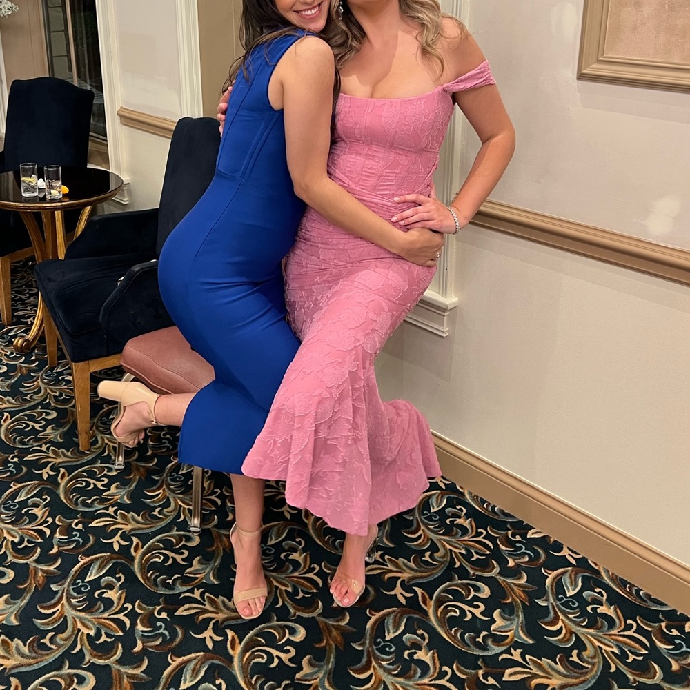 House of CB “Cesca Pink Ruched Off-Shoulder Gown - Picture 9 of 13